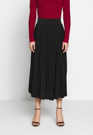 Anna Field Plisse A Line Midi Skirt A Line Skirt Rok Dames Zwart | 2198-JLDCK