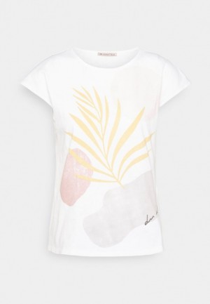 Anna Field Print T Shirt T-shirts Dames Wit | 2408-KSCIQ