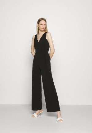 Anna Field Punto Brede Leg V Mouwloos Occasion Jumpsuit Jumpsuit Dames Zwart | 3195-GDLVK