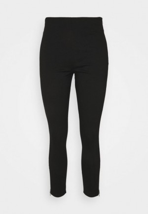 Anna Field Punto Business Legging With Zip Hem Leggings Trousers Broek Dames Zwart | 0328-HNBTO