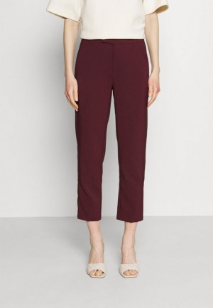 Anna Field Slim Fit Business Trousers Trousers Broek Dames Donkerrood | 4986-YCEQA