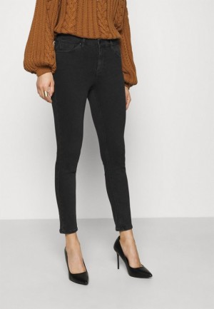 Anna Field Slim Fit Jeans Broek Dames Zwart | 7849-ELTQM