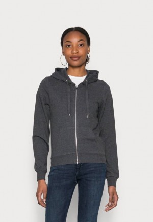 Anna Field Slim Fit Sweat Jacket Zip Up Sweatshirt Cardigan Dames Donkergrijs | 1826-WEDAU