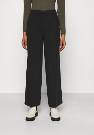 Anna Field Tailored Brede Leg Trouser Trousers Broek Dames Zwart | 7841-FYXEJ
