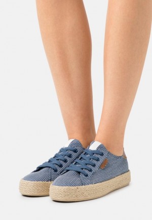 Anna Field Vrijetijds Kanten Ups Laag Schoenen Dames Blauw | 4658-IERUC