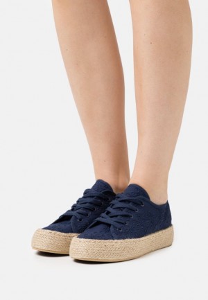 Anna Field Vrijetijds Kanten Ups Laag Schoenen Dames Donkerblauw | 1487-AUQLS